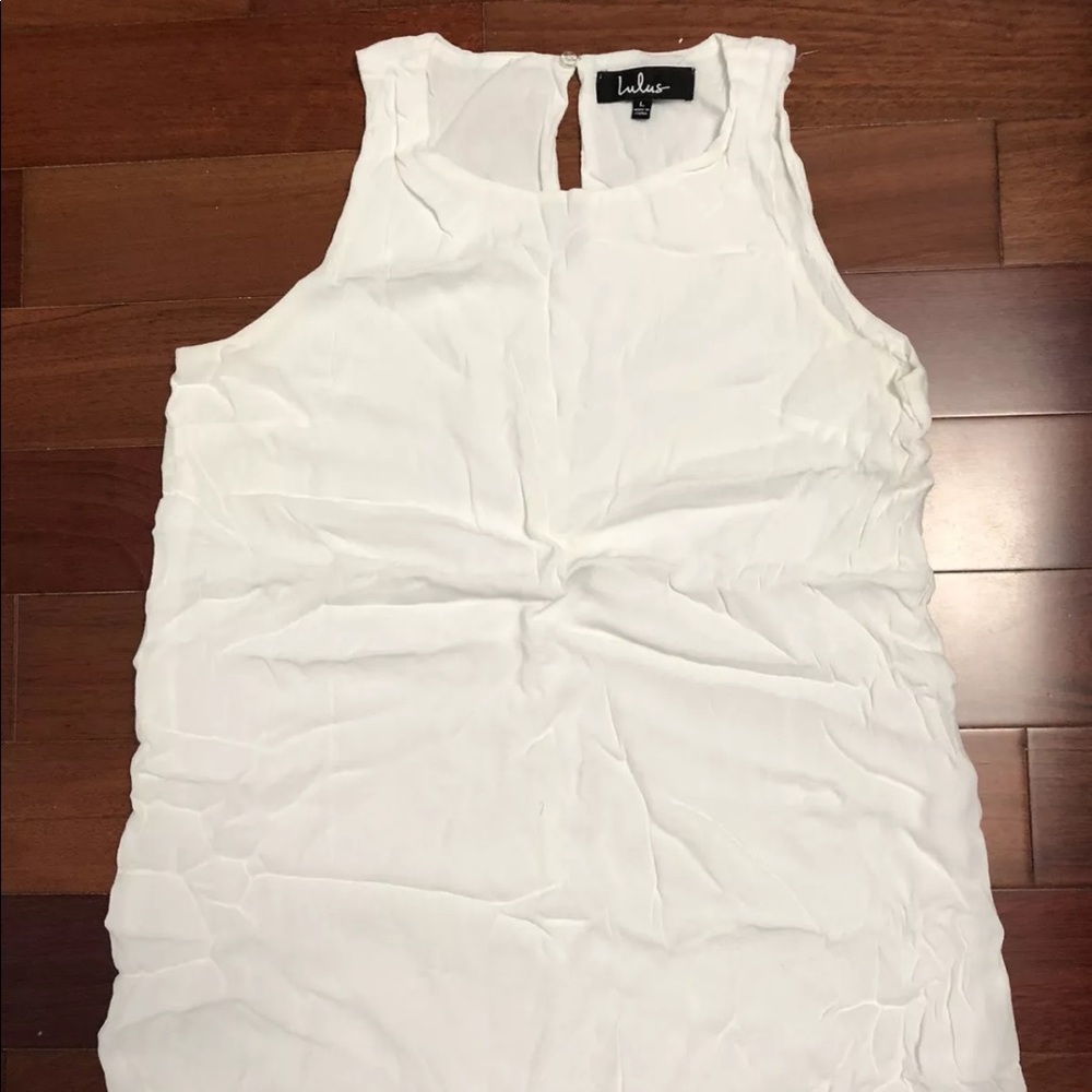 LULUS SASSY SWEETHEART WHITE SHIFT DRESS SOLID